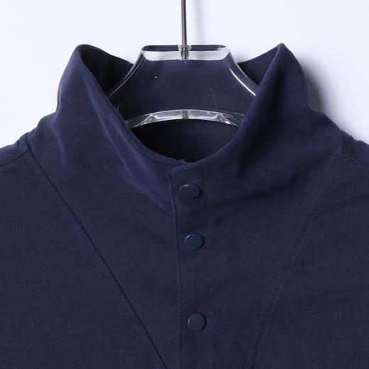 T5101SDSA男士秋冬新款痞帅男装简约纯色按扣立领长袖T恤百搭简约舒适 商品图2