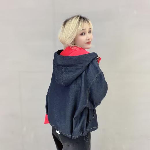 NC连帽撞色拉链夹棉牛仔外套51020（蓝）冬季 254011670321 商品图2