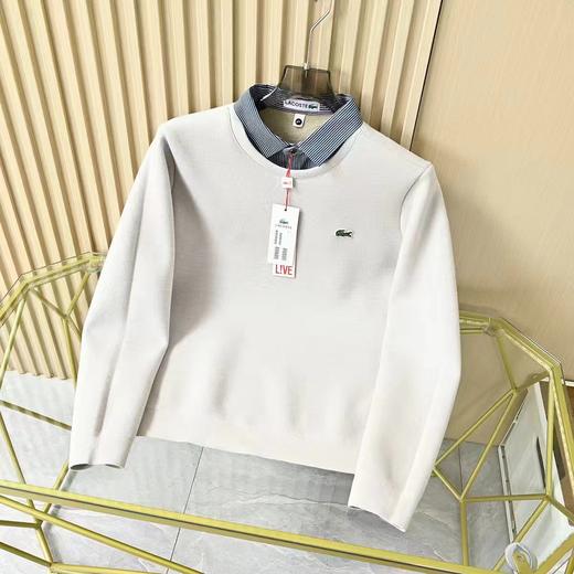 F010436男士25s冬季新款加绒加厚羊毛假两件衬衫领保暖毛衣 商品图5