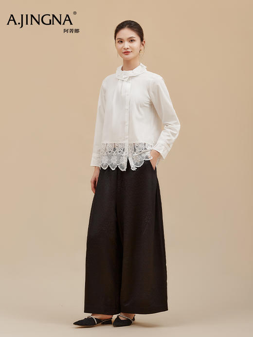 【oversize慵懒】阿菁娜冬季新款法式蕾丝衬衫oversize慵懒温柔氛围感F30D209003 商品图4