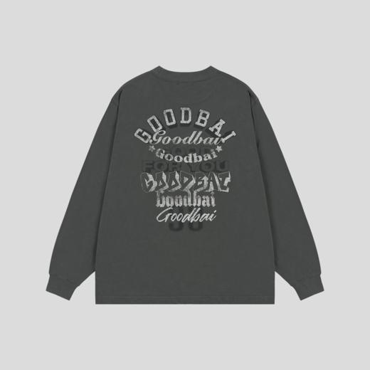 GOODBAI 新款oversize黑白组合印花休闲圆领宽松长袖T恤男女同款 商品图4