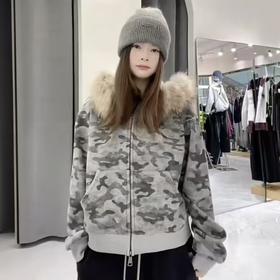 NC加绒大毛领迷彩卫衣式外套51113（灰）冬季 954010710321