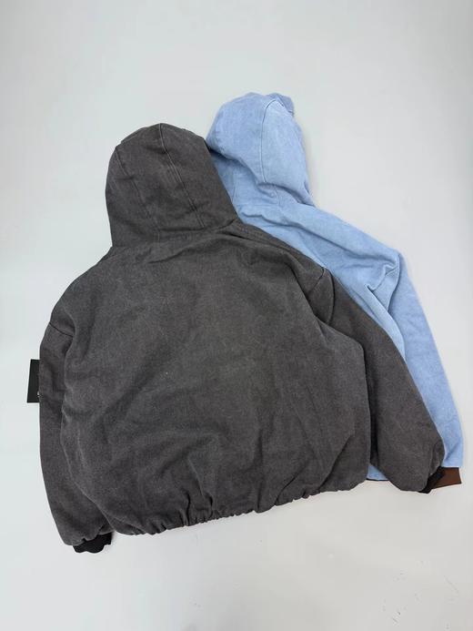 F010434冬季水洗做旧座山雕情侣款款连帽棉服外套 商品图1