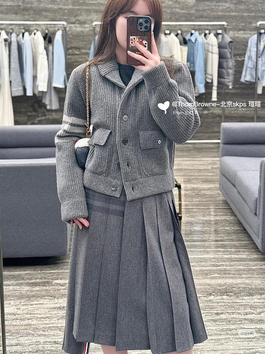 14-4 独家圆正 TB四条杠 专用羊毛混纺针织外套 我穿42 商品图4