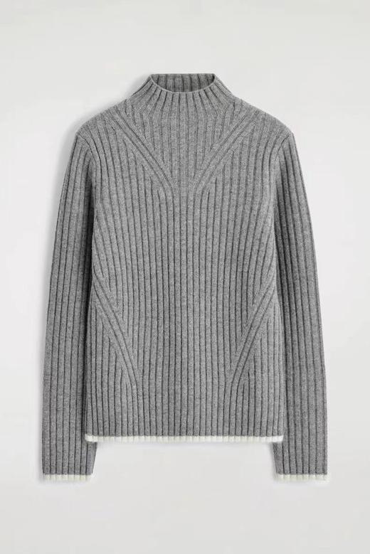 F010416简约时尚修身版型罗纹烟囱领针织衫毛衣 商品图1