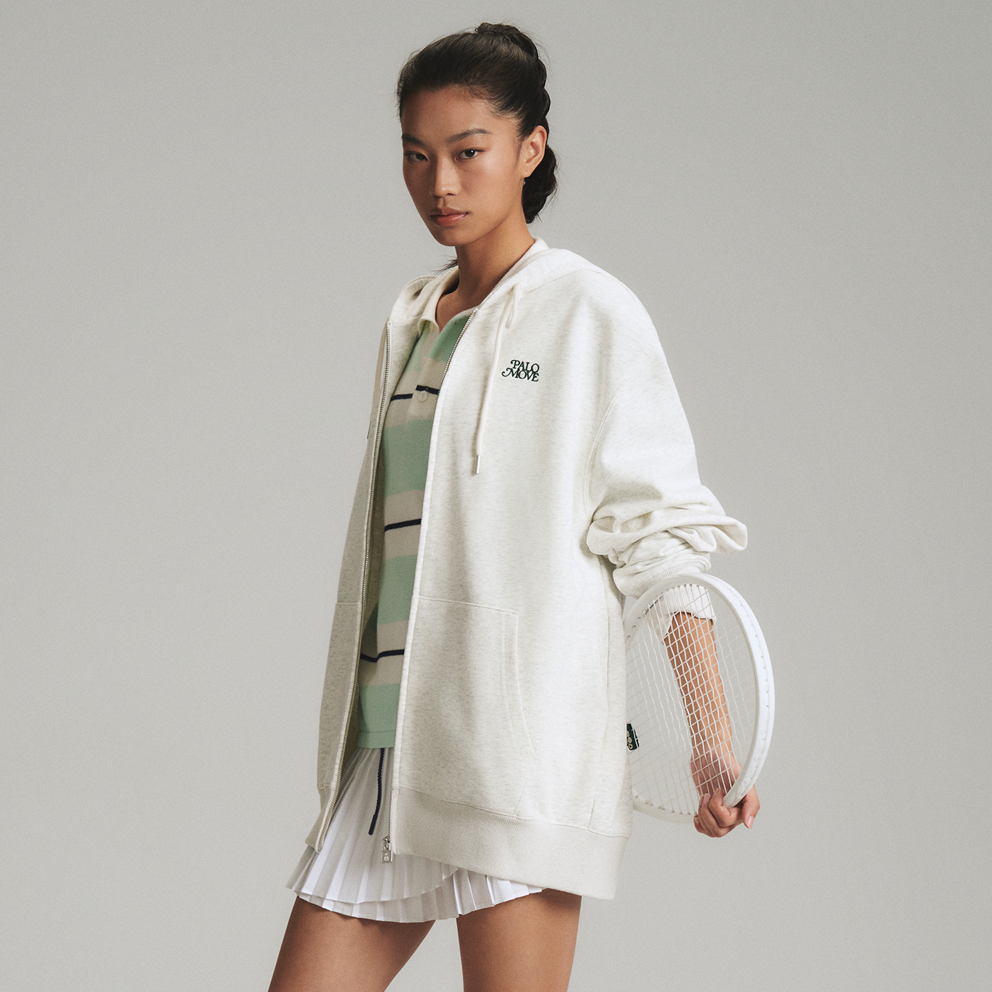 GOODBAI PALOMOVE春夏新款休闲印花宽松连帽拉链卫衣外套男女同款