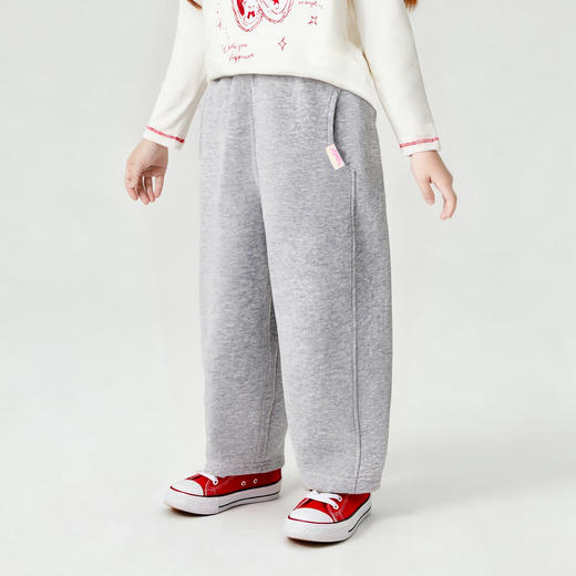 笛莎Deesha 童装女童裤子2026春新款可露丽风甜美灯笼运动休闲弯刀长裤 商品图0