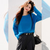 西遇法式软糯套头毛衣女2026年春季新款蓝色慵懒温柔宽松内搭上衣SS060049 商品缩略图3