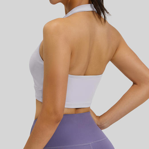 跃牌【瑜堂系列】2026新款挂脖背面运动内衣双面锦高弹透气可拆胸垫瑜伽背心JYJN054 商品图2