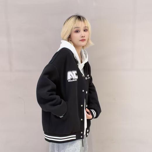 NC复古百搭棒球领夹棉外套51017（黑） 冬季 954010180321 商品图2