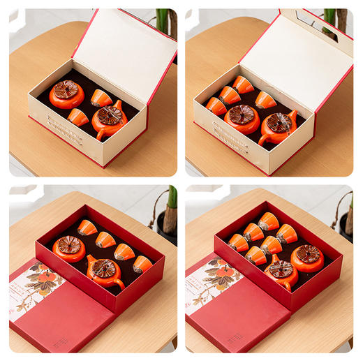 【吉祥瓷礼❗️柿柿如意功夫茶具套装】万事如意，诸事亨通，喜事临门，好运连连！马年新年年会活动元宵节定礼品纪念品 商品图3