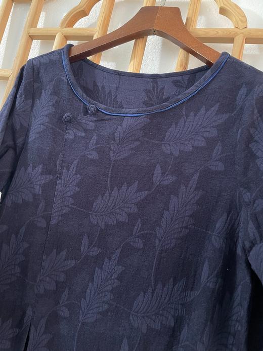 「断码清仓」精品新中式亚麻棉桑蚕丝高开叉改良旗袍连衣裙 XS码  ZFYY296 商品图1