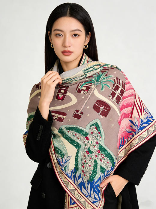 秋冬特惠💰420 LV围巾 L.vip 定制级别  【双面同色高奢丝绒方巾，绒级别的超柔触感】 商品图0