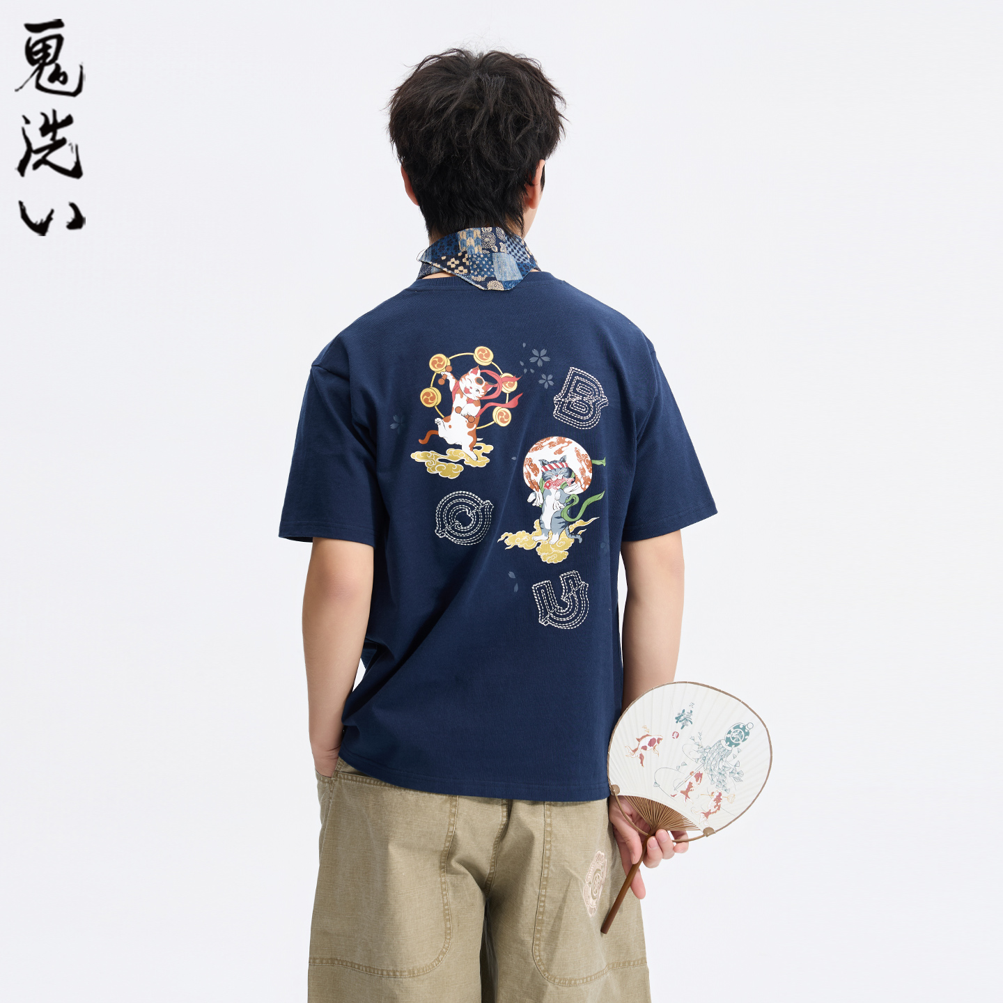 ONIARAI/鬼洗26春夏新品棒系列趣味风雷精灵猫短袖T男 N840296