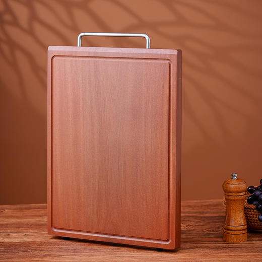 【原木整切】双枪 乌檀木整木砧板升级版+400*300*25mm 一块装 整板整切无缝板面 商品图1