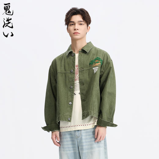 ONIARAI/鬼洗26春季新品青松仿手绣落肩牛仔休闲外套男式 B340251 商品图0