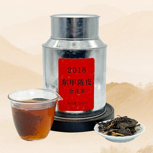 益柑柠丨陈皮金茯茶 2018年新会陈皮搭配2015年茯茶 陈皮黑茶 250g 罐装（配品鉴装） 商品图0