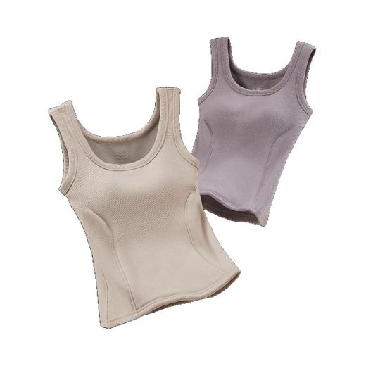 雀说 100%羊毛背心女士石墨烯固定杯罩杯一体内搭外穿秋冬磨毛保暖马甲T86 商品图4