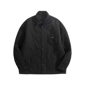 男款羊毛混纺衬衫外套he020