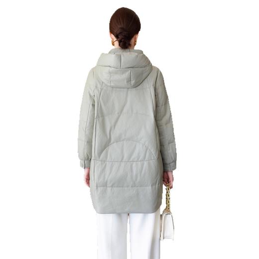 丁摩 真皮羽绒服女中长款绵羊皮加厚显瘦皮衣外套连帽5181-1 商品图4