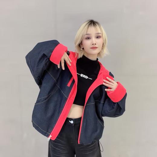 NC连帽撞色拉链夹棉牛仔外套51020（蓝）冬季 254011670321 商品图0