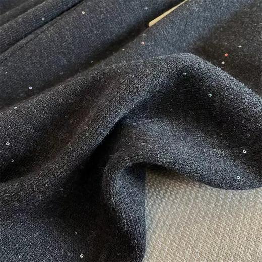 F010405冬季星河亮片加绒加厚保暖宽松直筒垂顺羊毛阔腿裤 商品图10