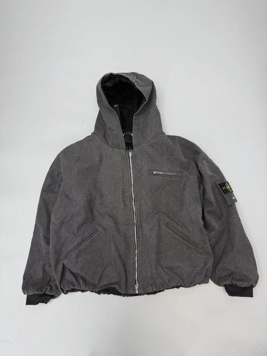 F010434冬季水洗做旧座山雕情侣款款连帽棉服外套 商品图2