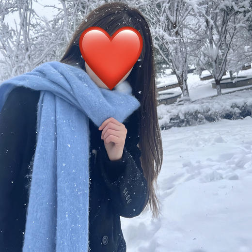 【软糯亲肤❗️加厚保暖百搭围巾】韩系氛围感，保暖又时髦，不挑人！雾霾蓝蓝色系女冬季新年马年新款披肩两用围脖 商品图3