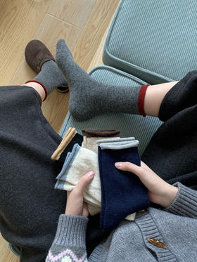 定染绵羊毛袜5双