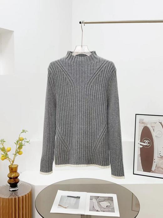 F010416简约时尚修身版型罗纹烟囱领针织衫毛衣 商品图6