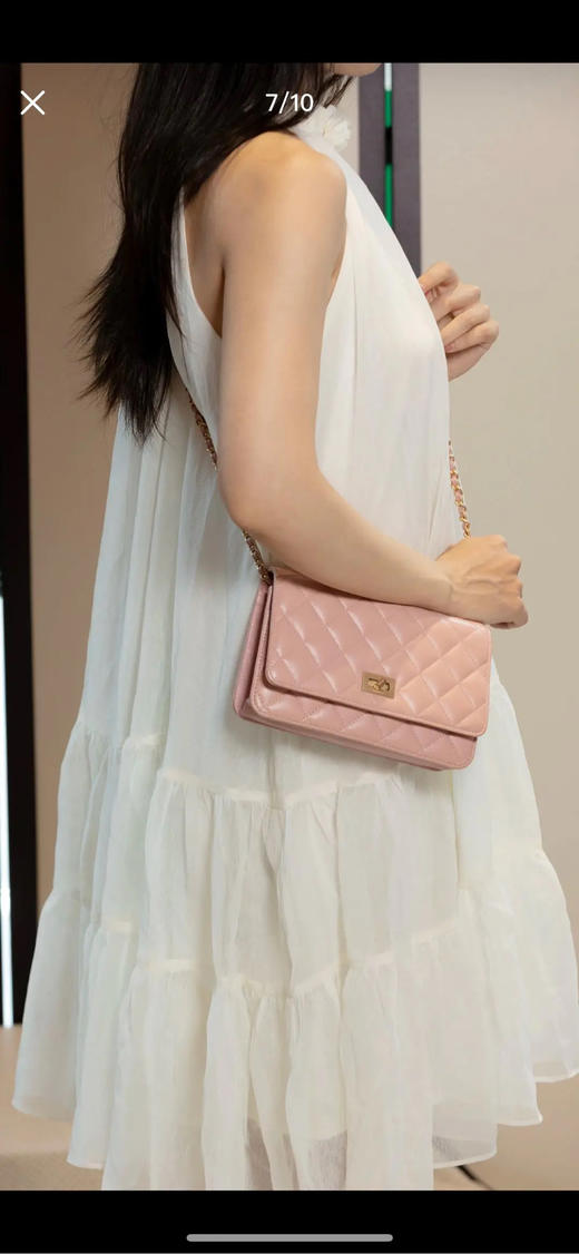 Chanel 2.55 woc 粉色 油蜡牛皮 链条包 商品图3