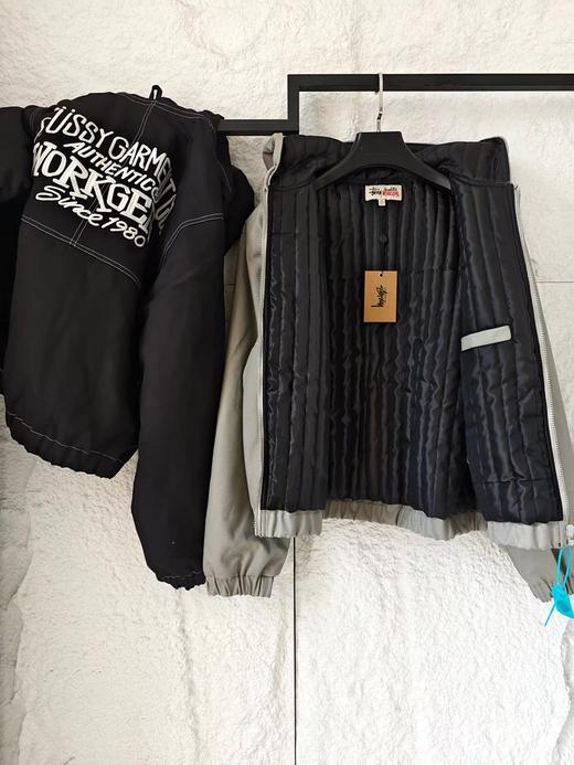 F010435刺绣字母口袋拉链连帽美式复古夹克棉外套 商品图6