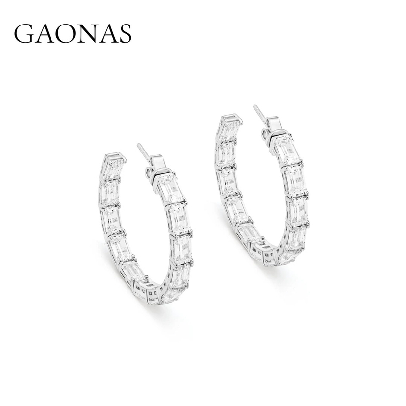 GAONAS  时尚摩登白色圈圈耳环11783EW