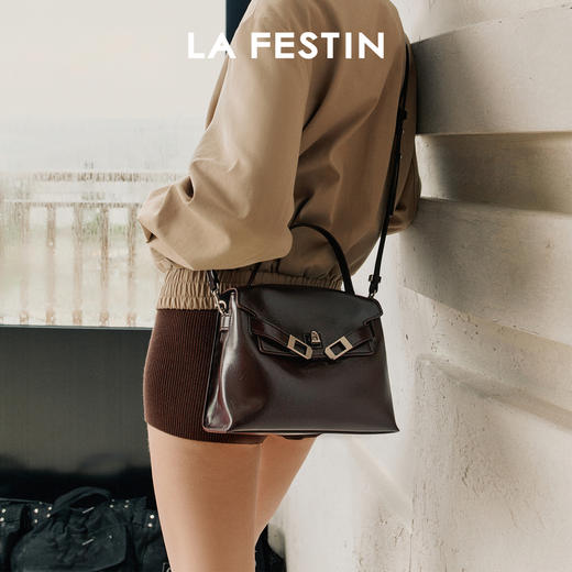 【622625】抱抱手提包包女式秋冬牛皮通勤斜挎邮差包凯莉包RJ053 商品图2