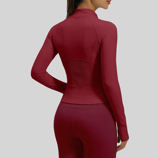 跃牌【瑜堂系列】瑜伽服女秋冬新款立领长袖外套运动跑步健身服上衣JYJW025 商品图1