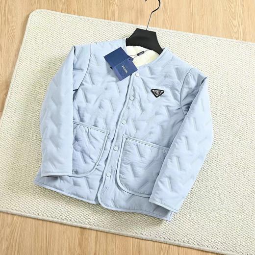 F010437三角铁标加绒暗扣开衫外套圆领北极绒开衫 商品图2