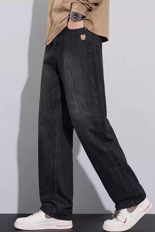 马克华菲美式复古牛仔裤潮牌加绒直筒加厚男士牛仔裤 商品图4