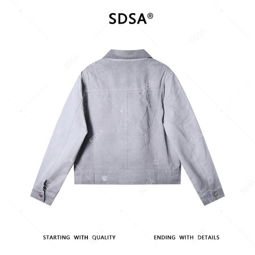 F7122SDSA秋冬新款痞帅男装简约做旧磨破斜拉链设计翻领夹克外套百搭 商品图5