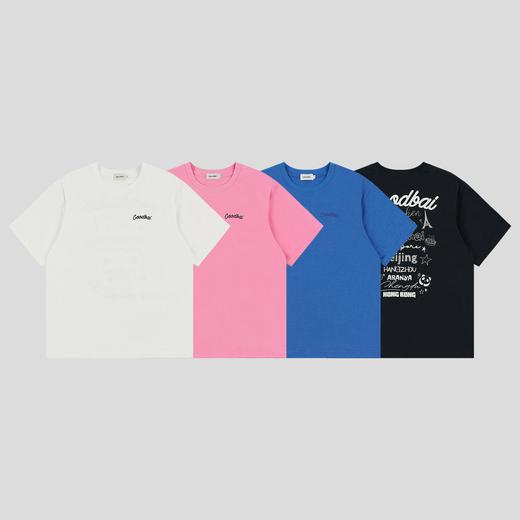 GOODBAI 新款oversize城市系列撞色印花圆领短袖T恤男女同款 商品图0