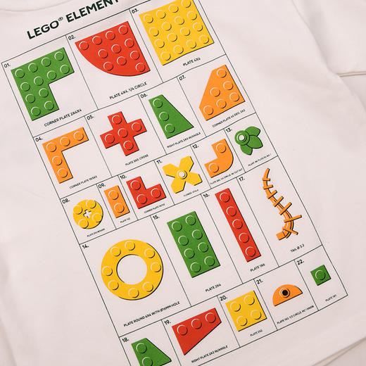 棉果果× LEGO男童女童春秋季白色打底衫氨棉汗布纯棉长袖T恤L102140226172 商品图2