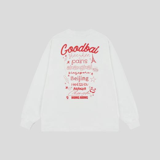 GOODBAI 新款oversize城市系列撞色印花圆领长袖T恤男女同款 商品图2