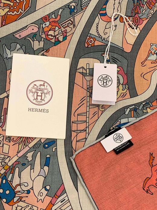 秋冬特惠💰450 爱马仕围巾 “马术学院”双面同色丝绒披肩～手工卷边丝绒方巾 商品图7