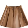 丁摩 绵羊皮真皮半身裙女高腰高级感美式a字百褶皮裙02 商品缩略图4