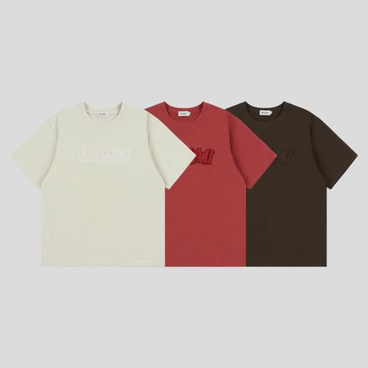 GOODBAI 新款oversize时尚圆领涂鸦贴布绣短袖T恤男女同款 商品图0