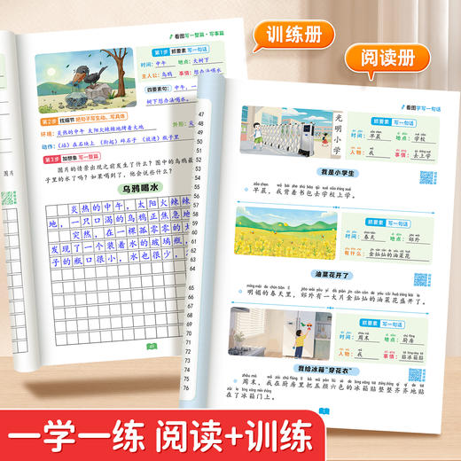 看图写话[阅读+训练]100篇一二年级日记积累优美范文作文素材AI伴读训练 商品图1