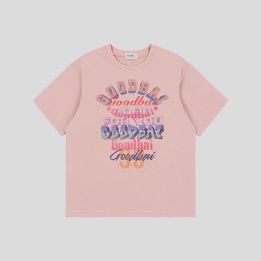 GOODBAI 新款oversize彩色组合印花logo圆领宽松短袖T恤男女同款 商品图2