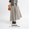 马登灰色毛呢大摆半身长裙针织松紧腰垂坠感百褶A字伞裙春季女士 商品缩略图2