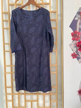 「断码清仓」精品新中式亚麻棉桑蚕丝高开叉改良旗袍连衣裙 XS码  ZFYY296