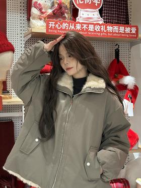 加绒休闲两面穿兔毛派克服外套-纪念日百货门店同款168096739