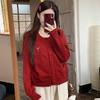 【限时秒杀】西遇假两件红色毛衣女2026春季新韩系设计感蝴蝶结甜美少女感上衣SS060050 商品缩略图3